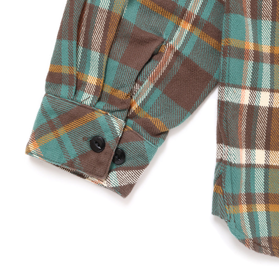 CHALLENGER 　PLAID FLANNEL SHIRT　Lサイズ CHALLENGER/PLAID FLANNEL SHIRT（GREEN）［チェックフランネル