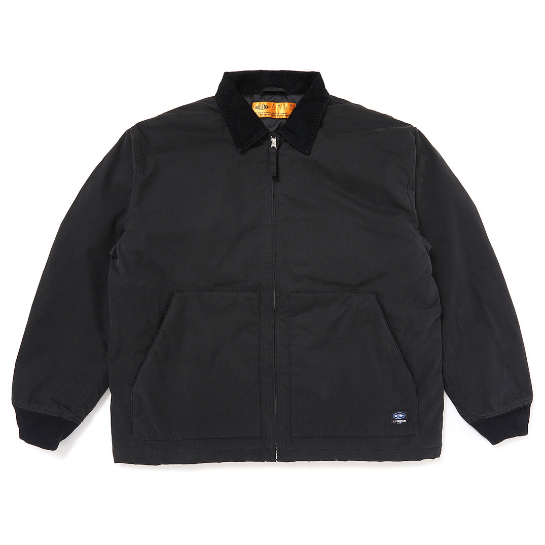 CHALLENGER ブラック ワークジャケット　チャレンジャー CHALLENGER/LOGO WORK JACKET/BLACK | 表地に堅牢性の強いツイル