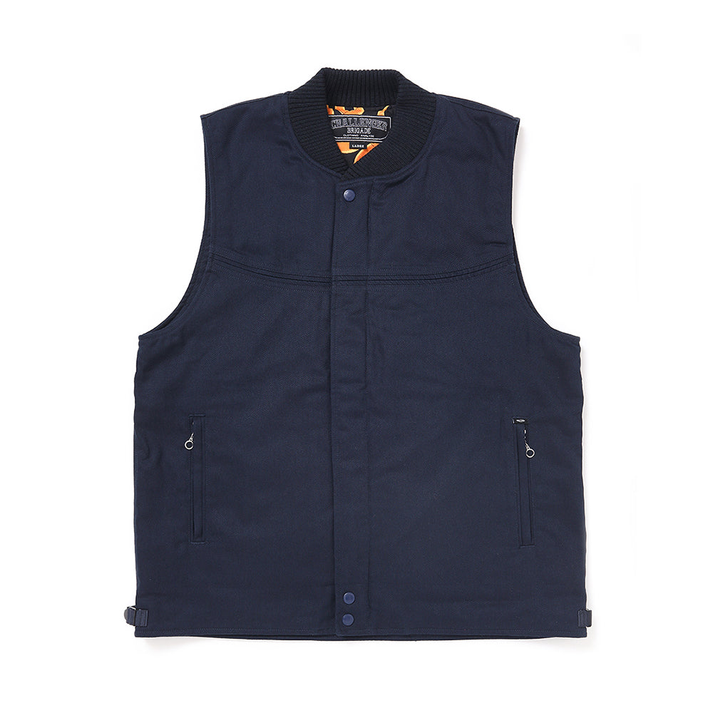 極美品 XL CHALLENGER DERBY DOWN VEST ダービー CHALLENGER/DERBY DOWN VEST（BLACK/NAVY）［ダービーダウン